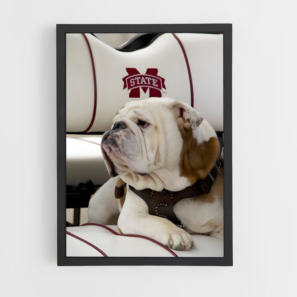 Poster Bulldog en Détente – affiche Baseball (vue 2)